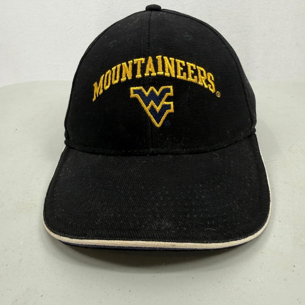 NCAA West Virginia Mountaineers Hat Unisex OSFM Black Embroidered Adjustable Cap